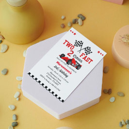 Zwei schnelle Rennwagen Junge 2. Geburtstag Party Einladung