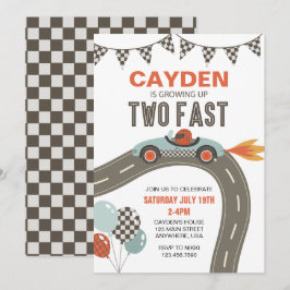 Zwei schnelle Rennwagen zum Geburtstag Einladung