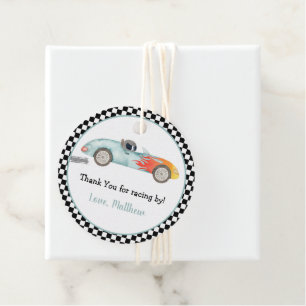 Zwei schnelle Rennwagen zum Geburtstag Geschenkanhänger