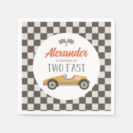 Zwei schnelle Rennwagen zum Geburtstag Serviette