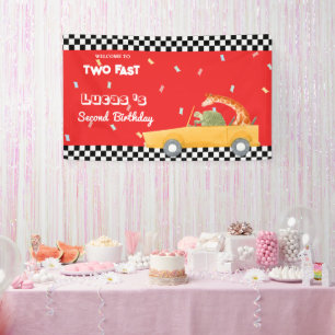 Zwei schnelle Schildkröte Giraffe Rennwagen 2. HBD Banner
