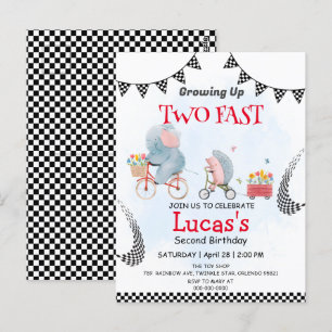 Zwei schnelle wilde Stachelschwein Fahrrad 2. Gebu Postkarte