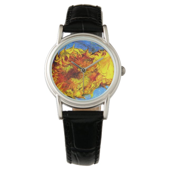 Zwei Schnittblumen Van Gogh Armbanduhr (Vorderseite)