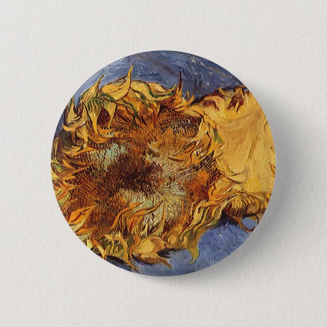 Zwei Schnittblumen von Vincent van Gogh Button (Vorderseite)