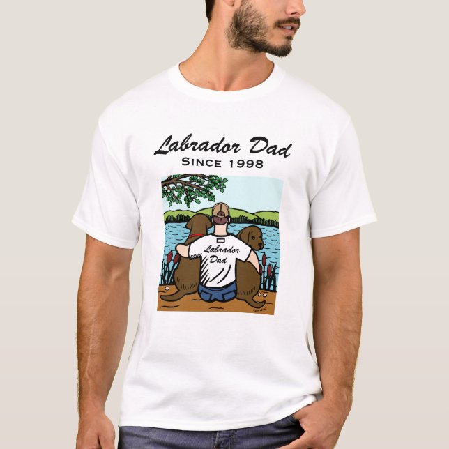Zwei Schokolade Labradors und Vater T-Shirt (Vorderseite)