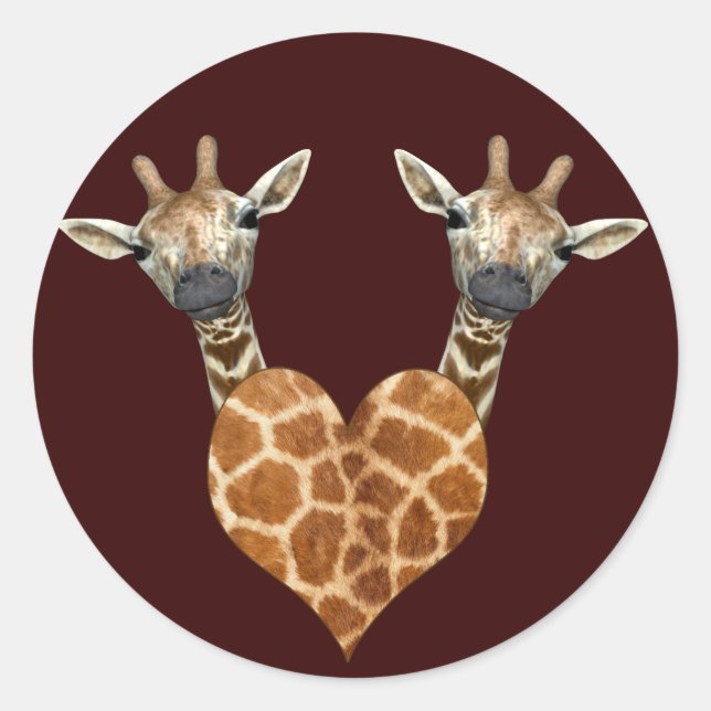 Zwei schöne Giraffen Runder Aufkleber (Vorderseite)
