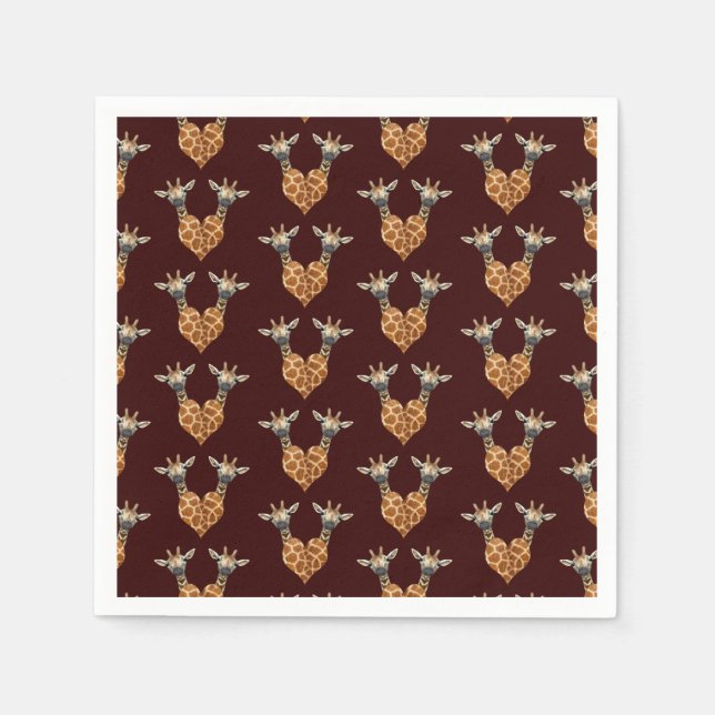 Zwei schöne Giraffen Serviette (Vorderseite)