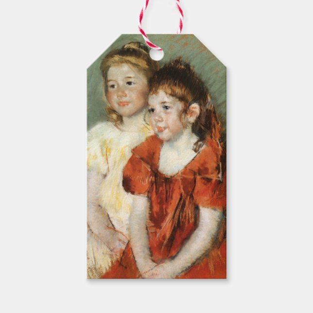 Zwei schöne junge Mädchen (von Mary Cassatt) Geschenkanhänger (Vorderseite)