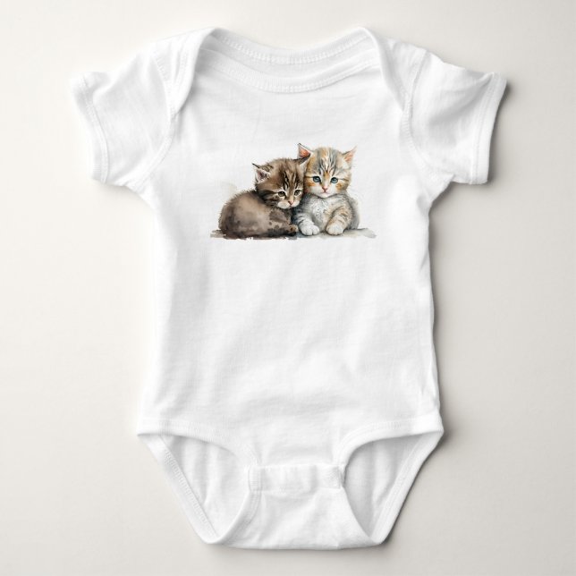 Zwei schöne Kätzchen Baby Strampler (Vorderseite)