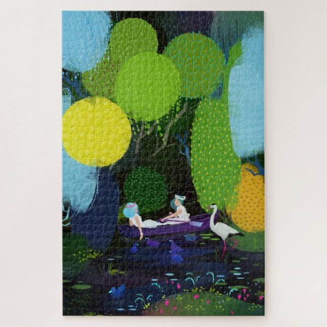 Zwei schöne Ladys in einem Boot Puzzle (Vertikal)