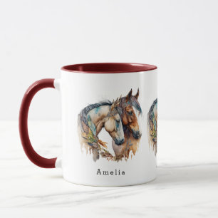 Zwei schöne Pferde Western Boho Tasse