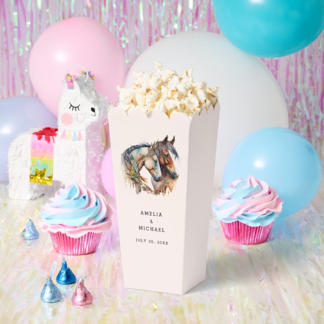 Zwei schöne Pferde Western Boho Wedding Geschenkschachtel (Party)