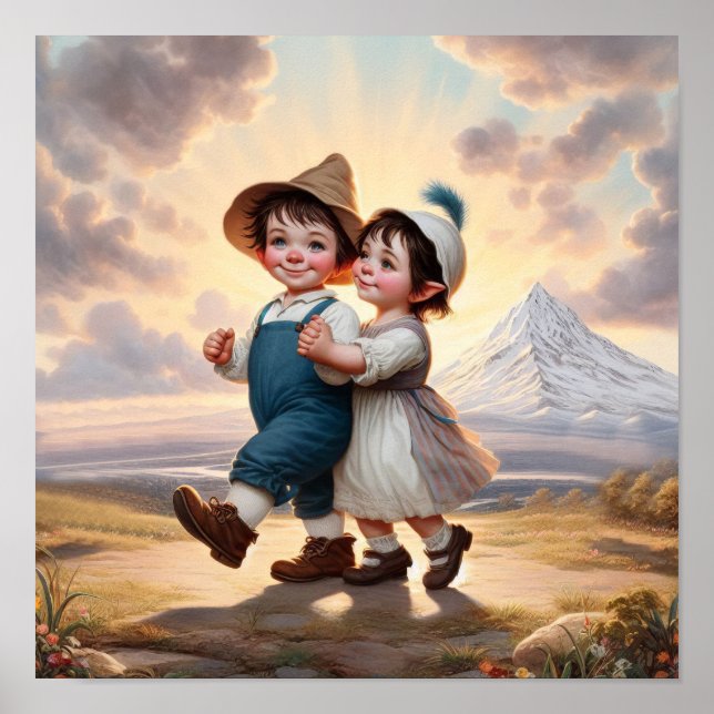 Zwei schöne Vintage Munchkins-Tänze Poster (Vorne)