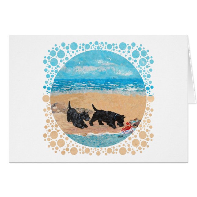 Zwei Schotten am Strand (Vorderseite (Horizontal))