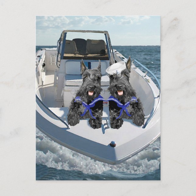 Zwei Schotten auf dem Schiff Postkarte (Vorderseite)