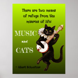 Zwei Schutzmittel Musik Katzen Schweitzer Poster