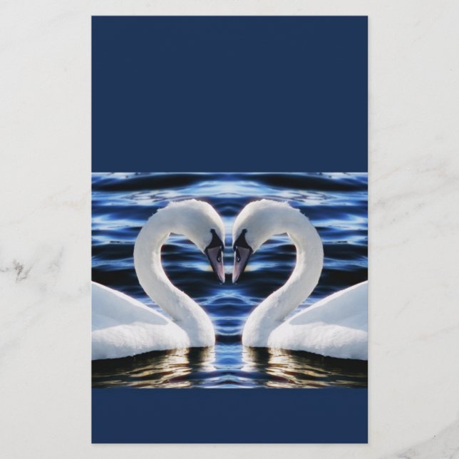 Zwei Schwäne Briefpapier (Vorderseite)