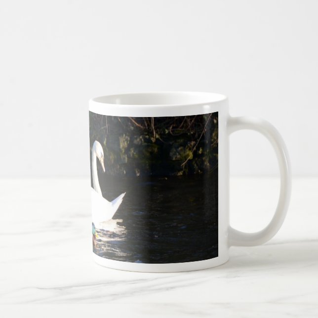 Zwei Schwäne und eine Ente Kaffeetasse (Rechts)