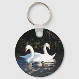 Zwei Schwäne und eine Ente Schlüsselanhänger
