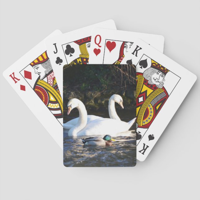 Zwei Schwäne und eine Ente Spielkarten (Rückseite)