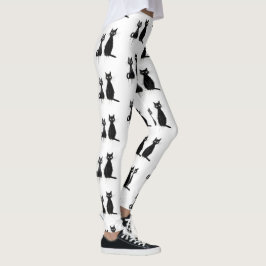 Zwei schwarze Katzen Design Leggings