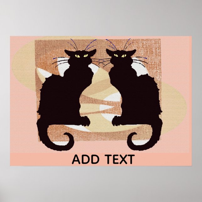 Zwei schwarze Katzen Druck Poster (Vorne)