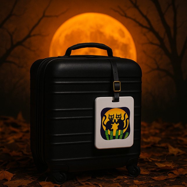 Zwei schwarze Katzen Gepäckanhänger (Von Creator hochgeladen)