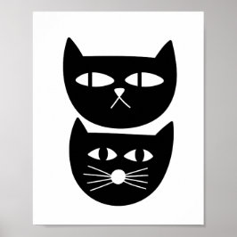 Zwei schwarze Katzen Poster
