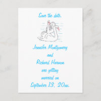 Zwei Schwarze Schwäne, die Save the Date Postkarte