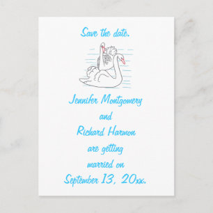 Zwei Schwarze Schwäne, die Save the Date Postkarte