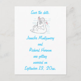 Zwei Schwarze Schwäne, die Save the Date Postkarte