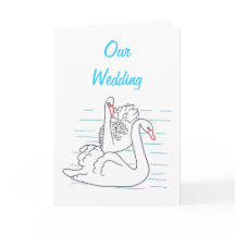 Zwei schwarze Schwäne zeichnen Einladungskarten fü