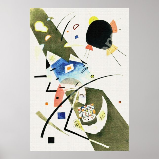Zwei schwarze Spots - Kandinsky Poster (Vorne)
