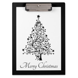 Zwei schwarze und weiße Minimalistische Weihnachts Klemmbrett