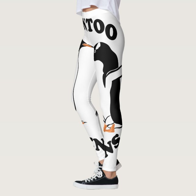 Zwei schwarzweiße Gentoo Penguins Leggings (Links)