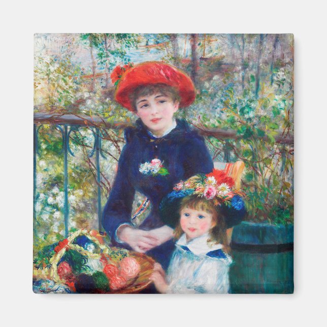 Zwei Schwestern (auf der Terrasse) Pierre Auguste  Magnet (Vorne)