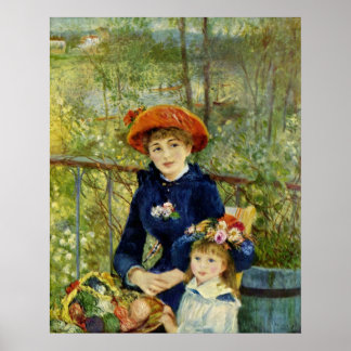 Zwei Schwestern auf der Terrasse Poster