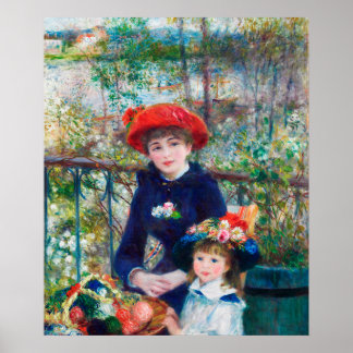 Zwei Schwestern auf der Terrasse, Renoir Poster