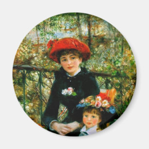 Zwei Schwestern auf der Terrasse von Renoir Magnet