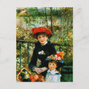 Zwei Schwestern auf der Terrasse von Renoir Postca Postkarte