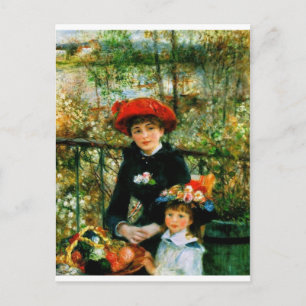 Zwei Schwestern auf der Terrasse von Renoir Postkarte