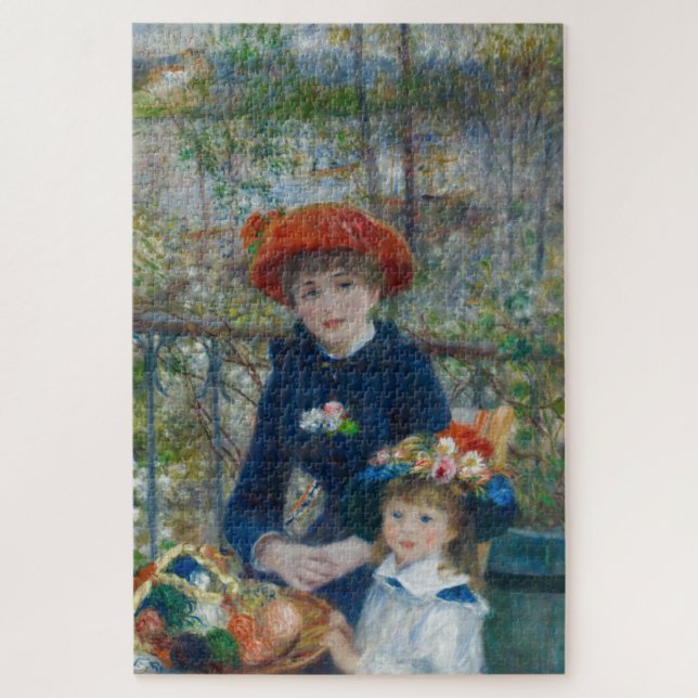 Zwei Schwestern (auf der Terrasse) von Renoir Puzzle (Vertikal)