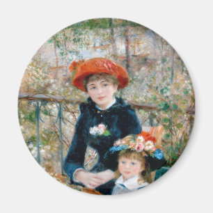 Zwei Schwestern auf Terrasse durch Renoir. Magnet