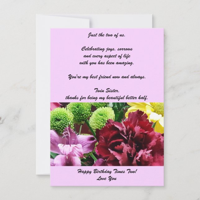 Zwei Schwestern - Geburtstagsflatterkarte (Vorderseite)