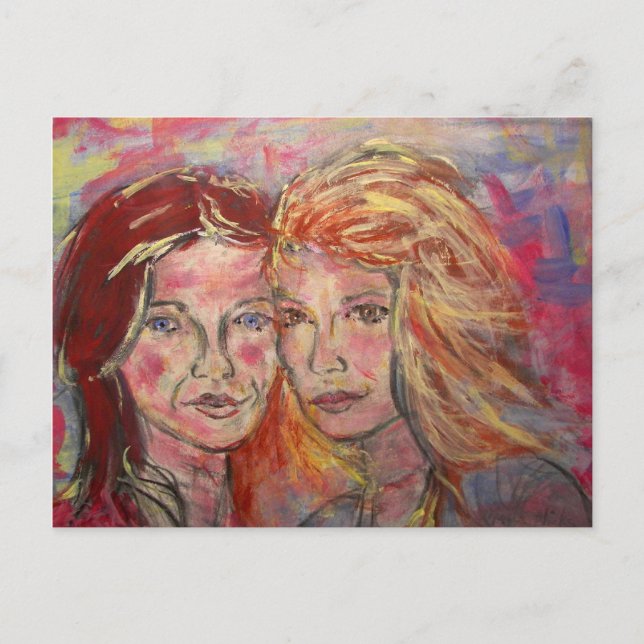 Zwei Schwestern Postkarte (Vorderseite)