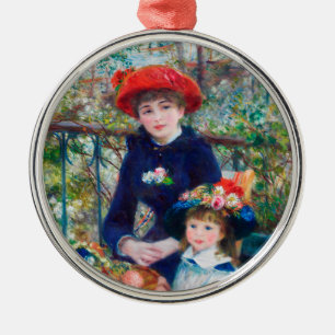 Zwei Schwestern - Renoir Impressionist Malerei 188 Ornament Aus Metall