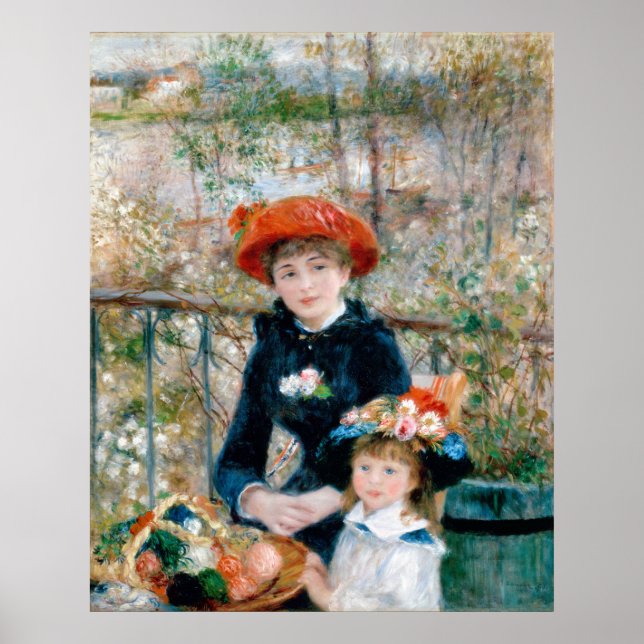 Zwei Schwestern - Renoir-Impressionist Malerei Poster (Vorne)