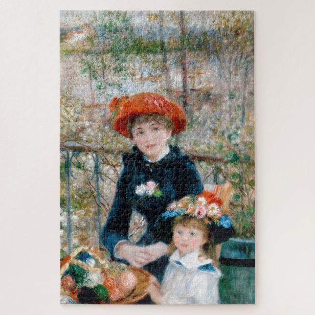 Zwei Schwestern - Renoir-Impressionist Malerei Puzzle (Vertikal)