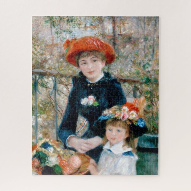 Zwei Schwestern - Renoir-Impressionist Malerei Puzzle (Vertikal)