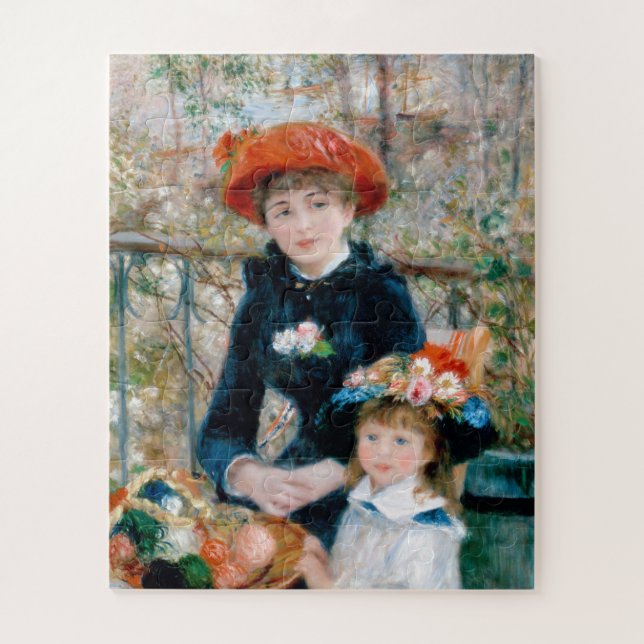 Zwei Schwestern - Renoir-Impressionist Malerei Puzzle (Vertikal)